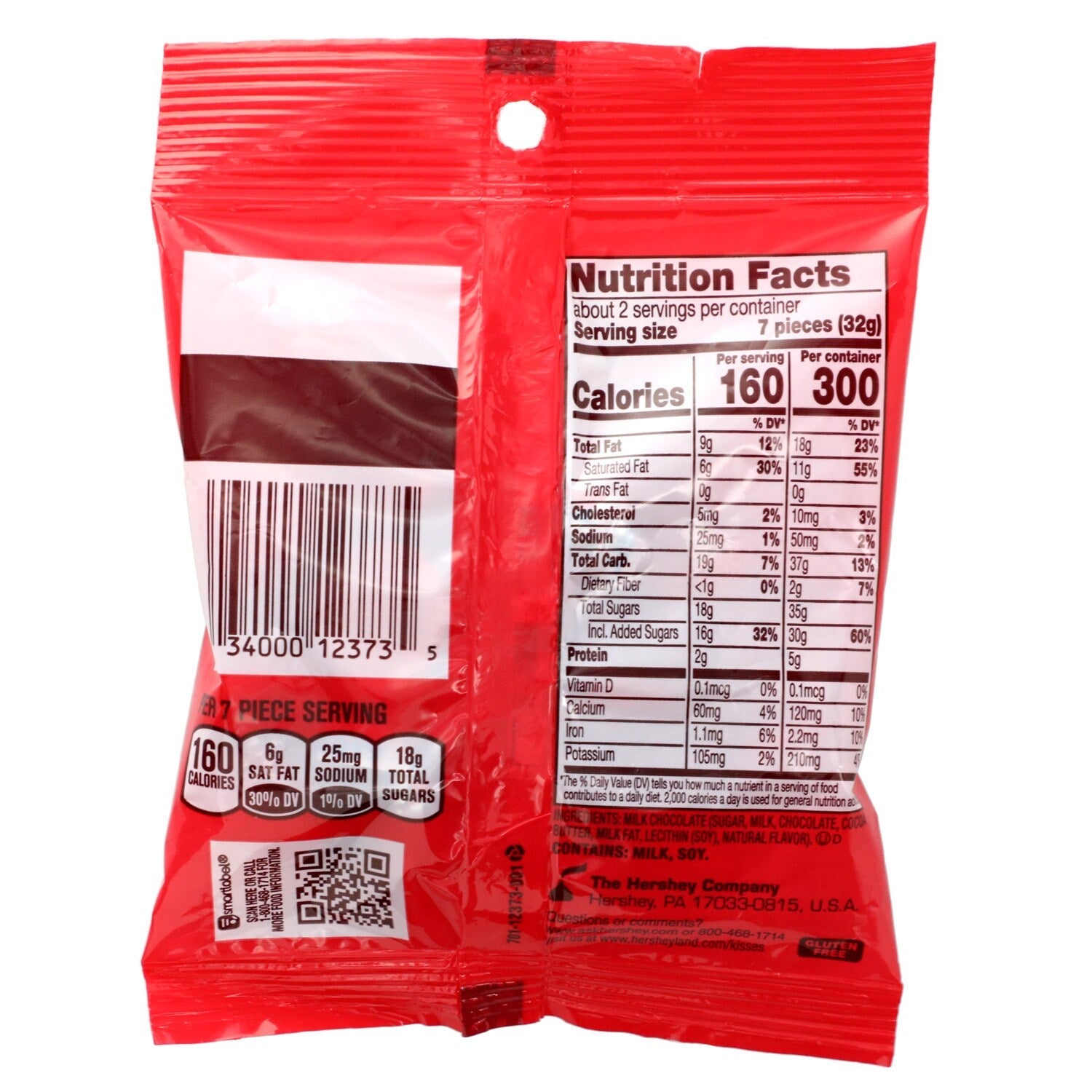Hersheyâs Kisses Red Foil Chocolate Candies, 2.2-oz. Bag