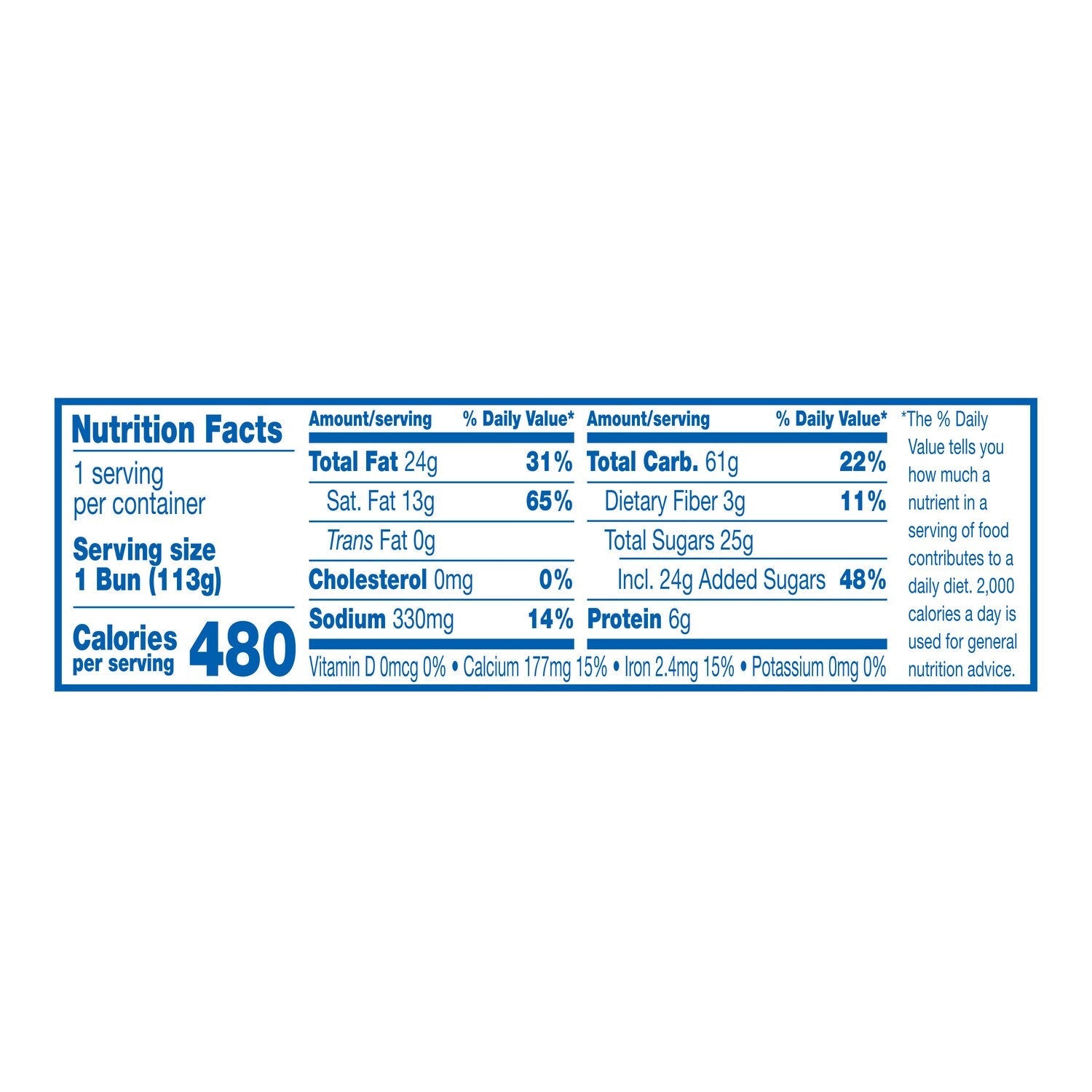 Hostess Jumbo Glazed Honey Bun Single Pack, 1-ct.