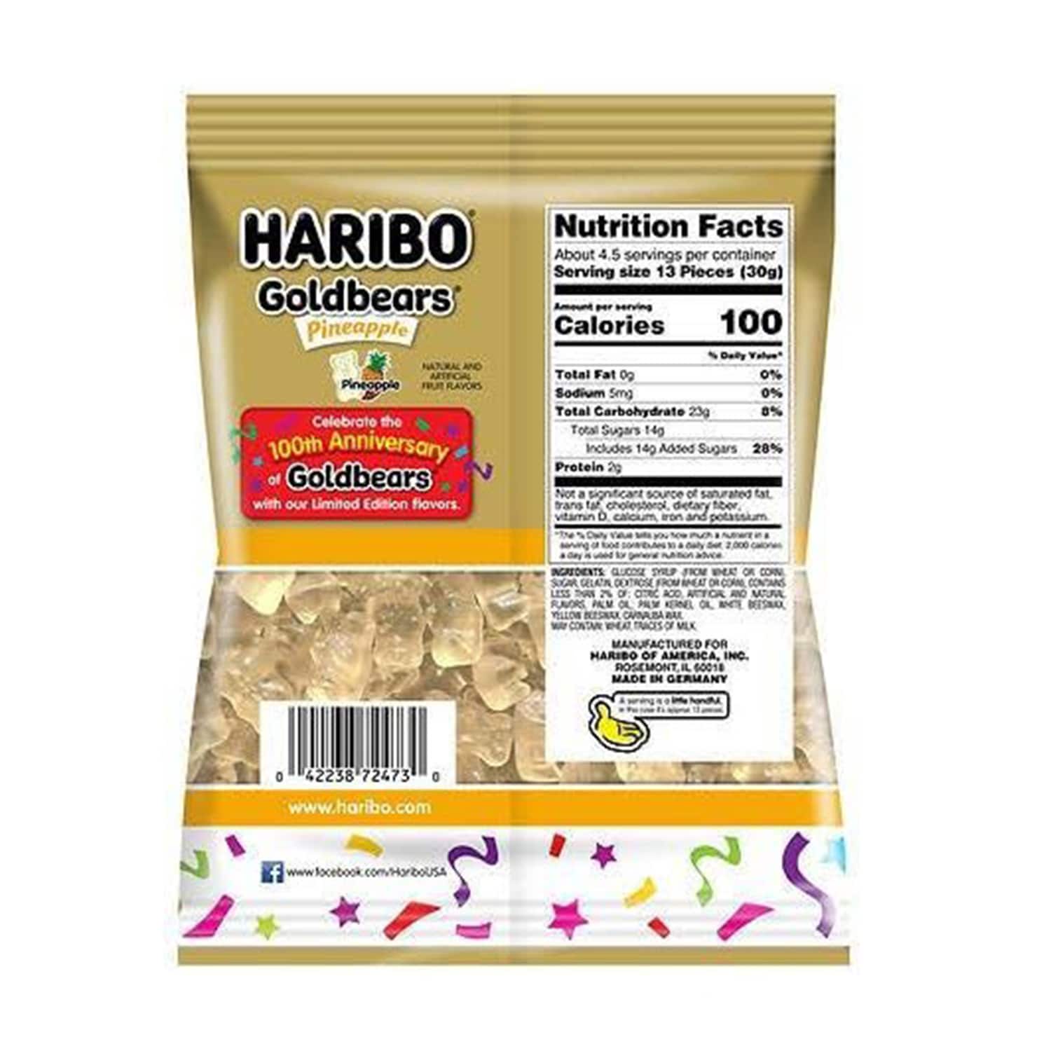 Haribo Pineapple Goldbears, 1.4 oz. Bag