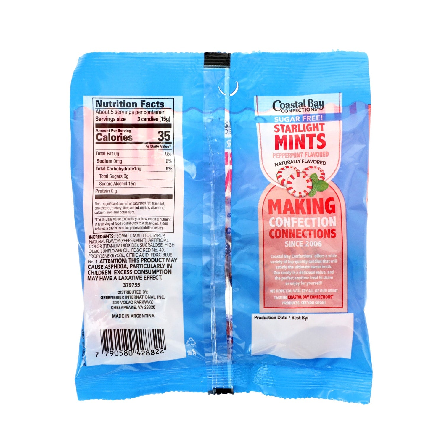 Coastal Bay Confections Sugar Free Peppermint Starlight Mints, 1-ct.