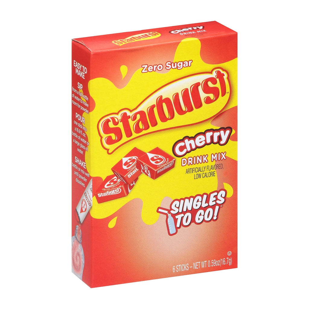 Starburst Cherry Zero Sugar Drink Mix, 6-pc Pack.