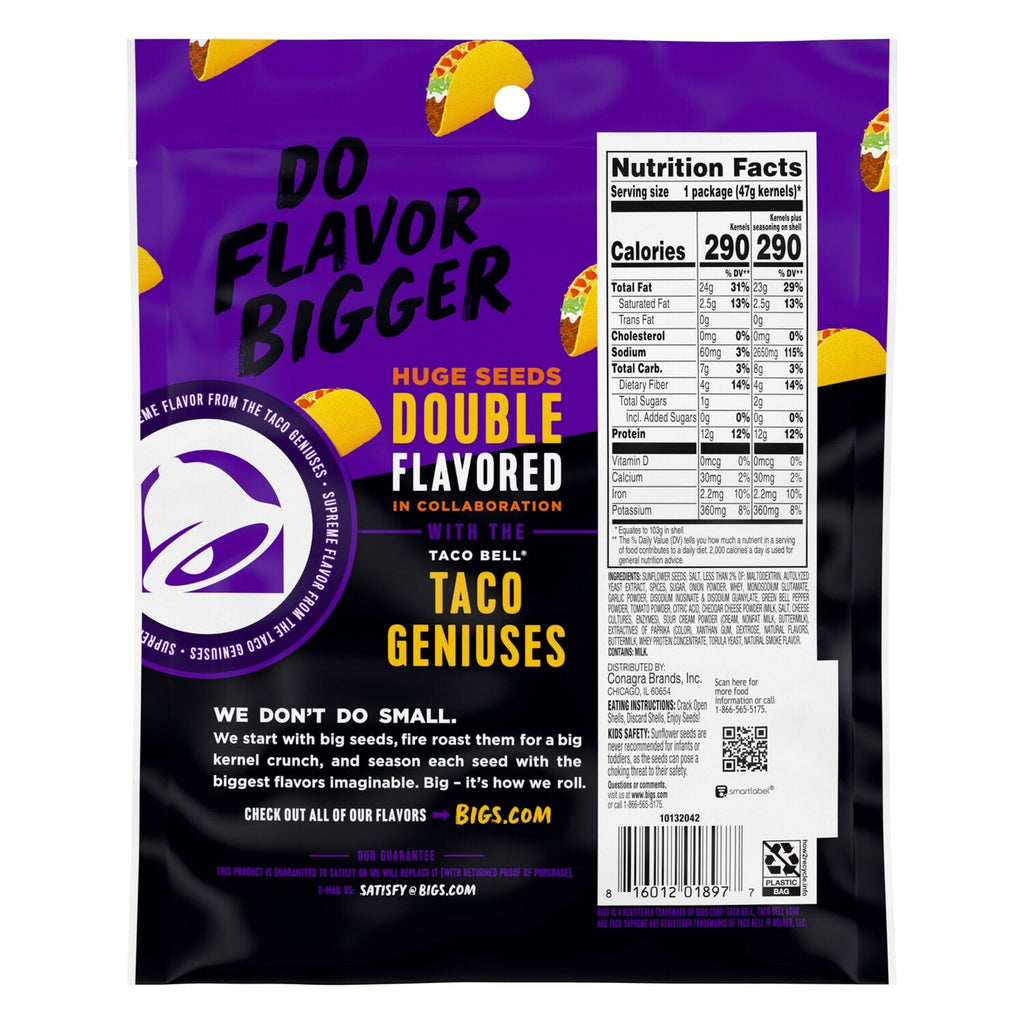 Bigs Taco Supreme Flavored Sunflower Seeds, 1-ct.