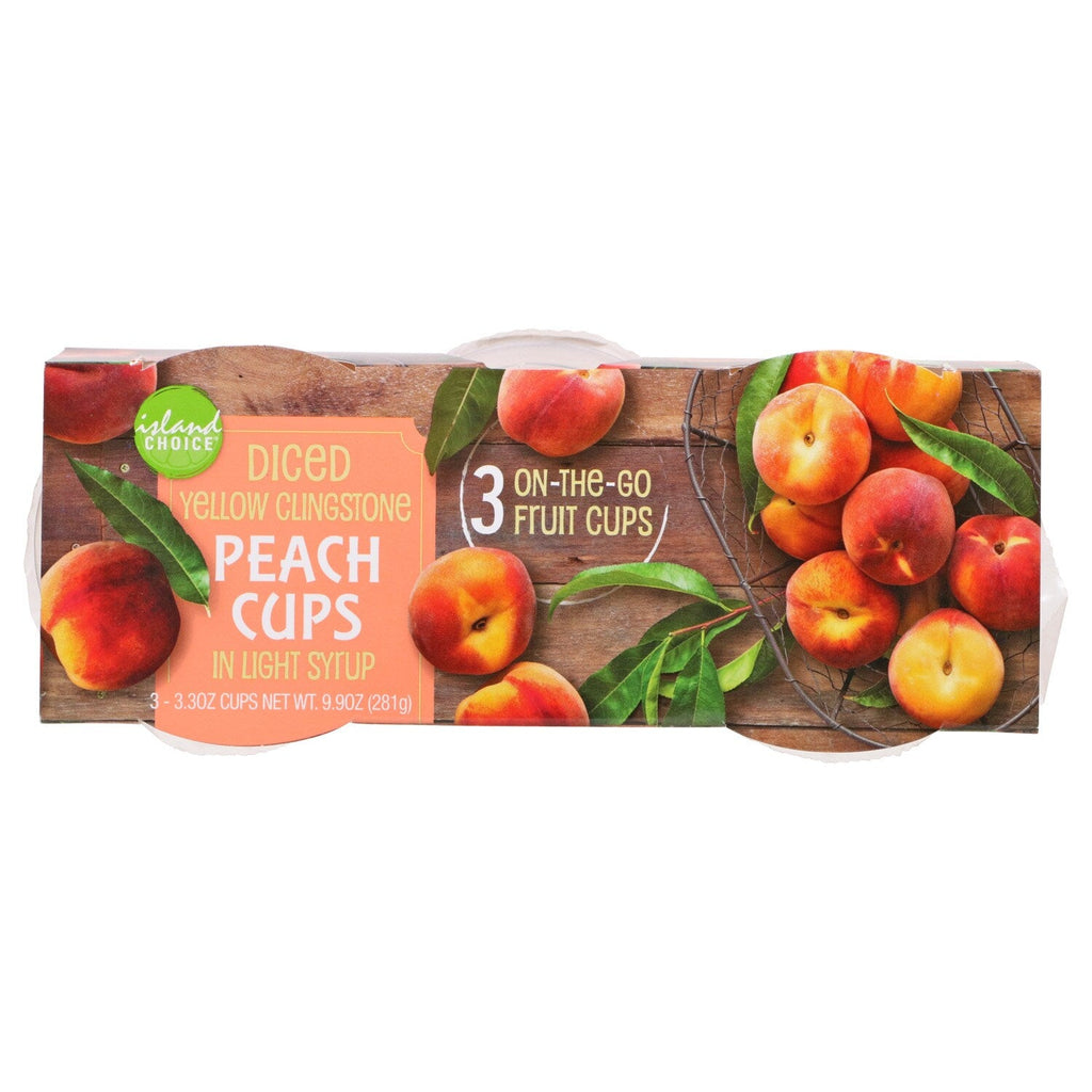 Island Choice Yellow Clingstone Diced Peach Cups, 3-ct. Packs