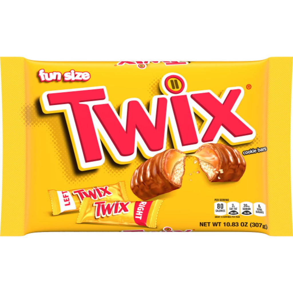 TWIX Fun Size Caramel Cookie Chocolate Bars - 10.83 oz Bulk Candy Bag