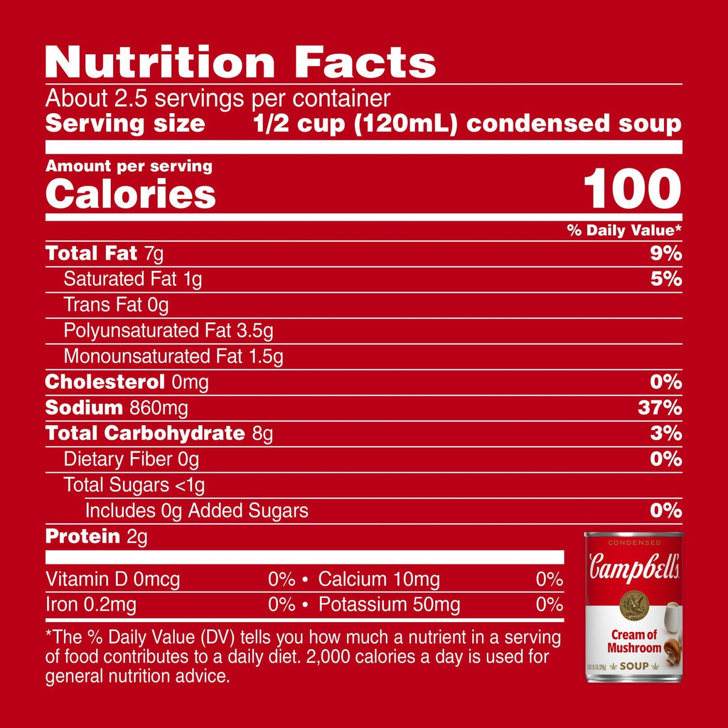Campbell's Condensed Cream of Mushroom Soup, 10.5-oz. Cans