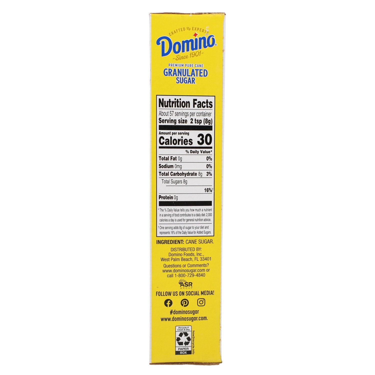 Domino Granulated Sugar, 1-lb. Boxes