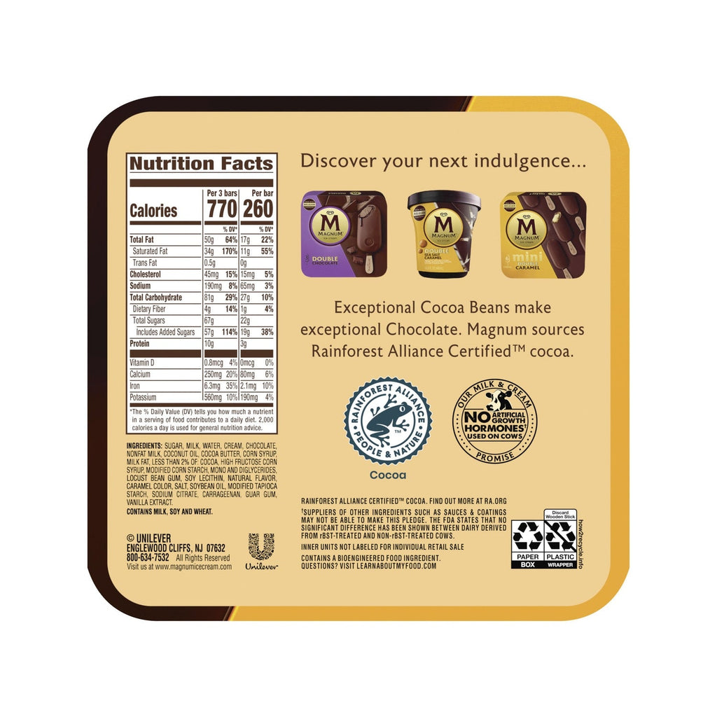 Magnum Ice Cream Bars Double Caramel, 9.13-oz., 3-ct.