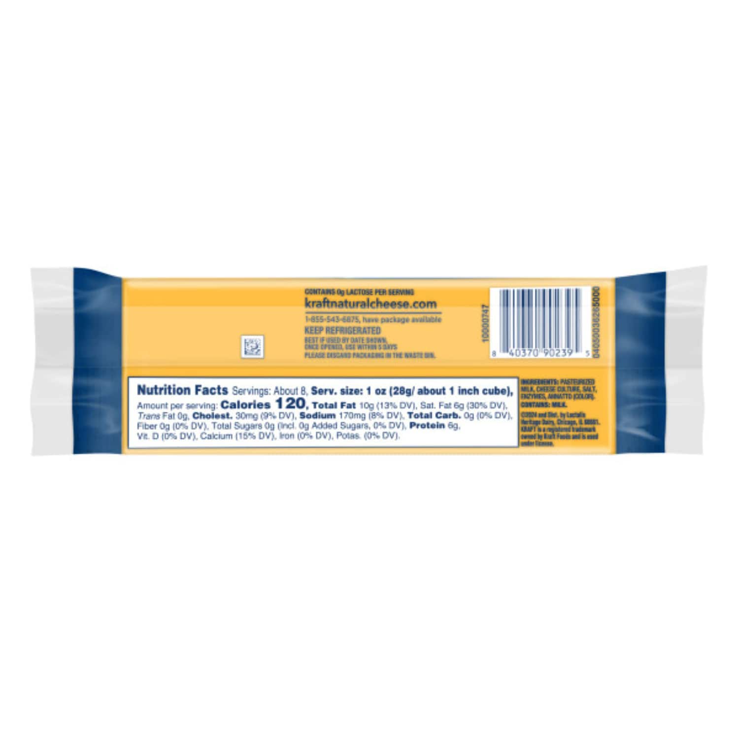 Kraft Natural Cheese Sharp Cheddar, 1-ct.