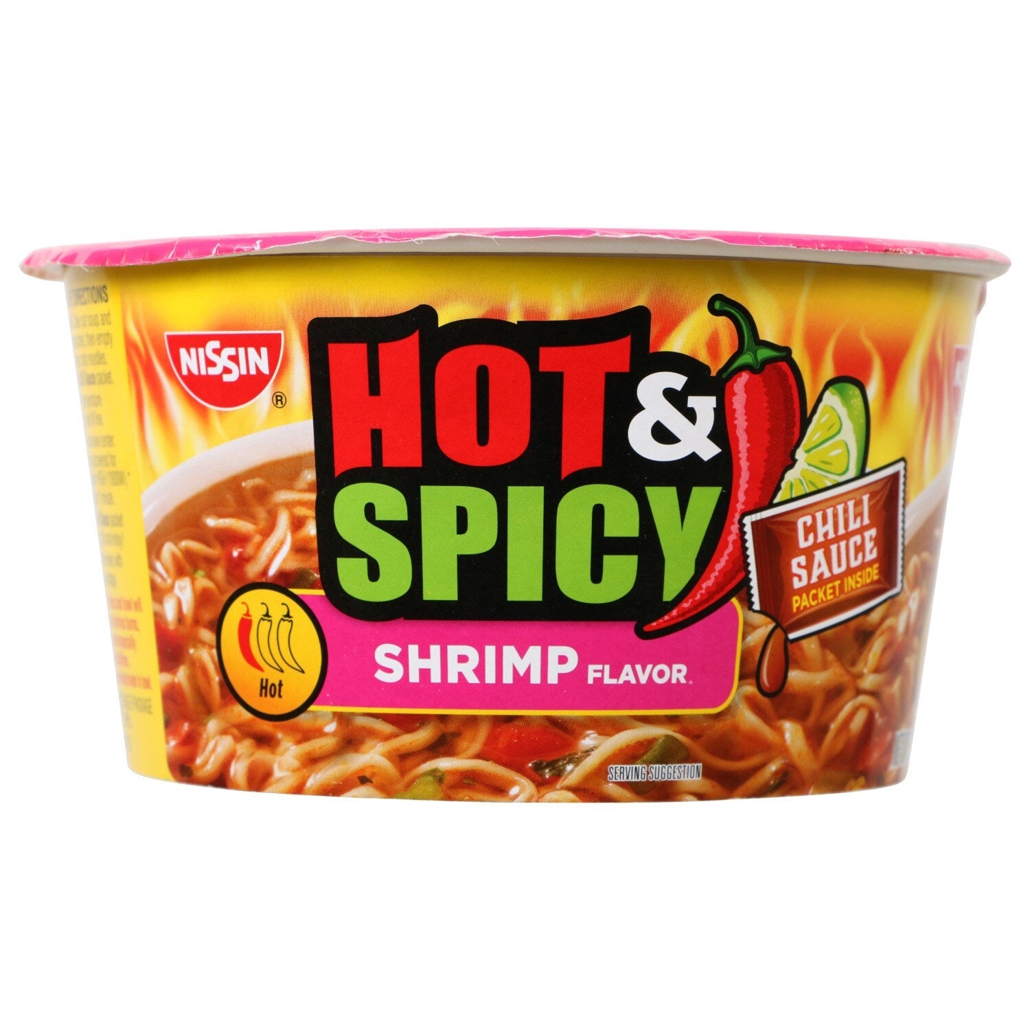 Nissin Hot &amp; Spicy Noodle Bowls with Shrimp, 3.27 oz.