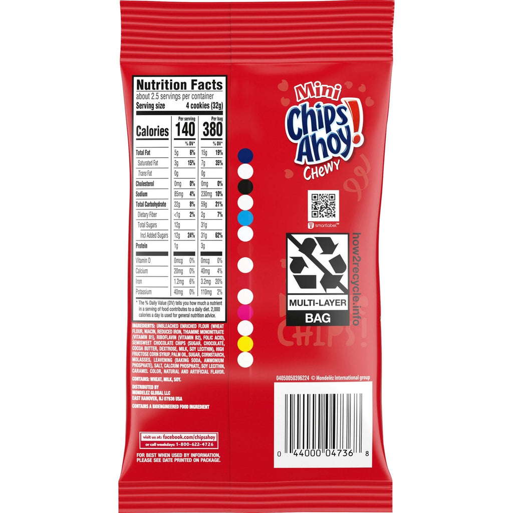 Nabisco Mini Chips Ahoy Chewy Chocolate Chip Cookies Big Bag, 3 oz.