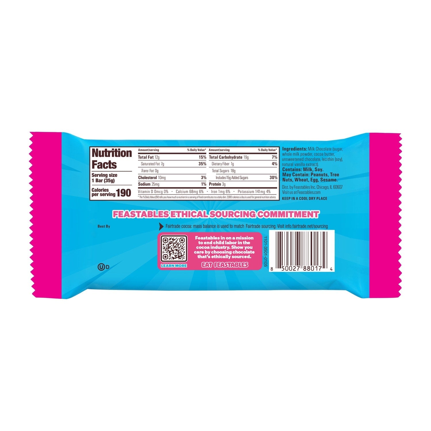 MrBeast Feastables Milk Chocolate Bar 1.24 oz. (35g), 1-ct