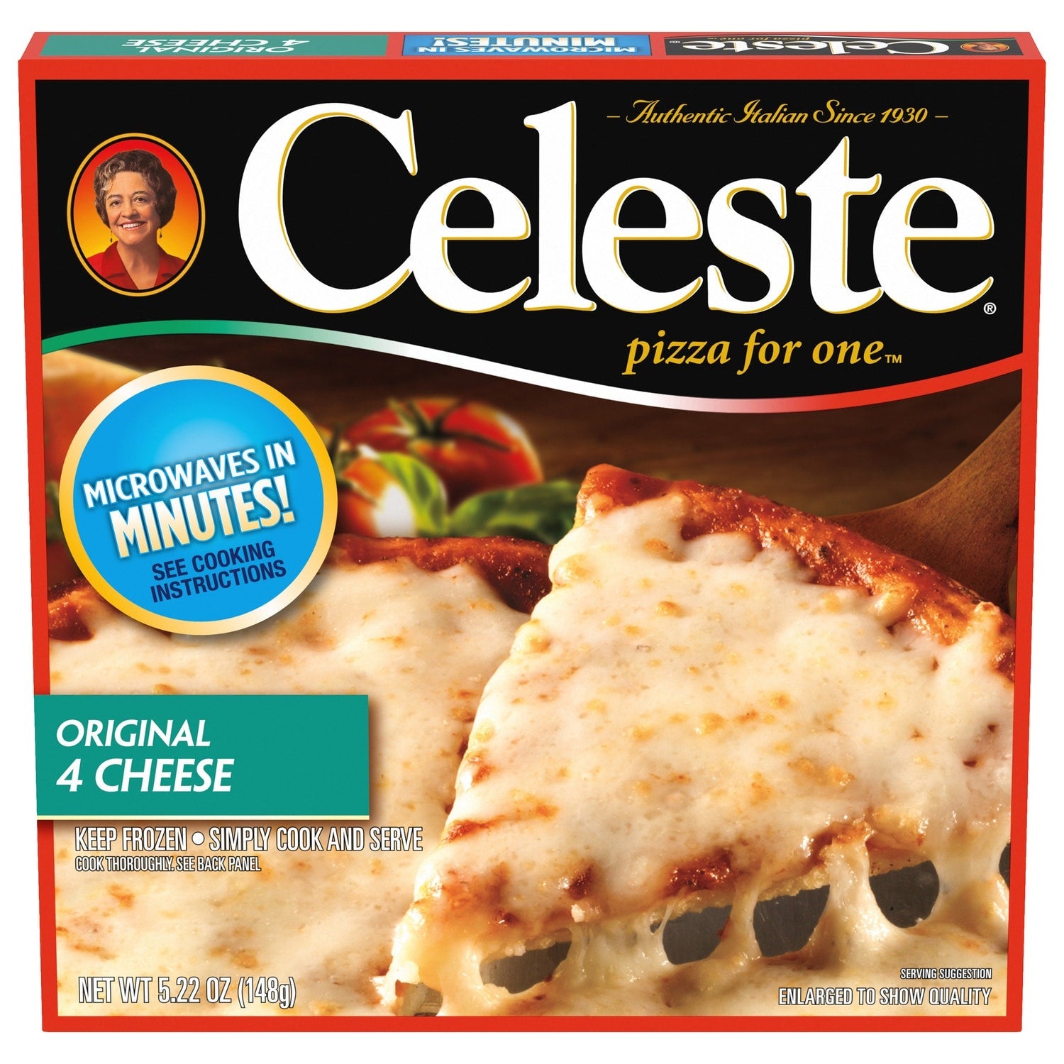 Celeste Original 4 Cheese Pizza for One, Individual Microwavable Frozen Pizza, 5.22 oz.