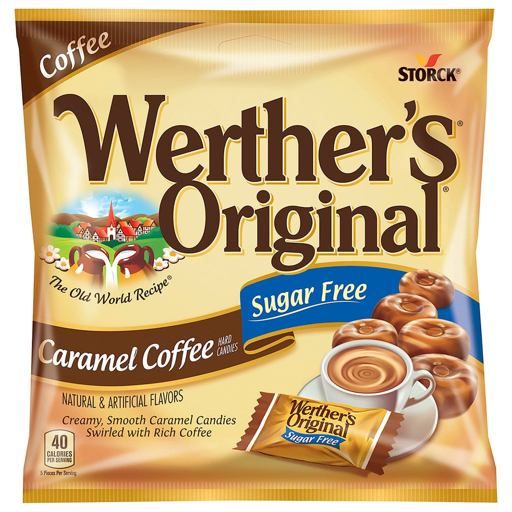 Werther's Original Sugar-Free Caramel Coffee Hard Candies, 1.46-oz. Bags