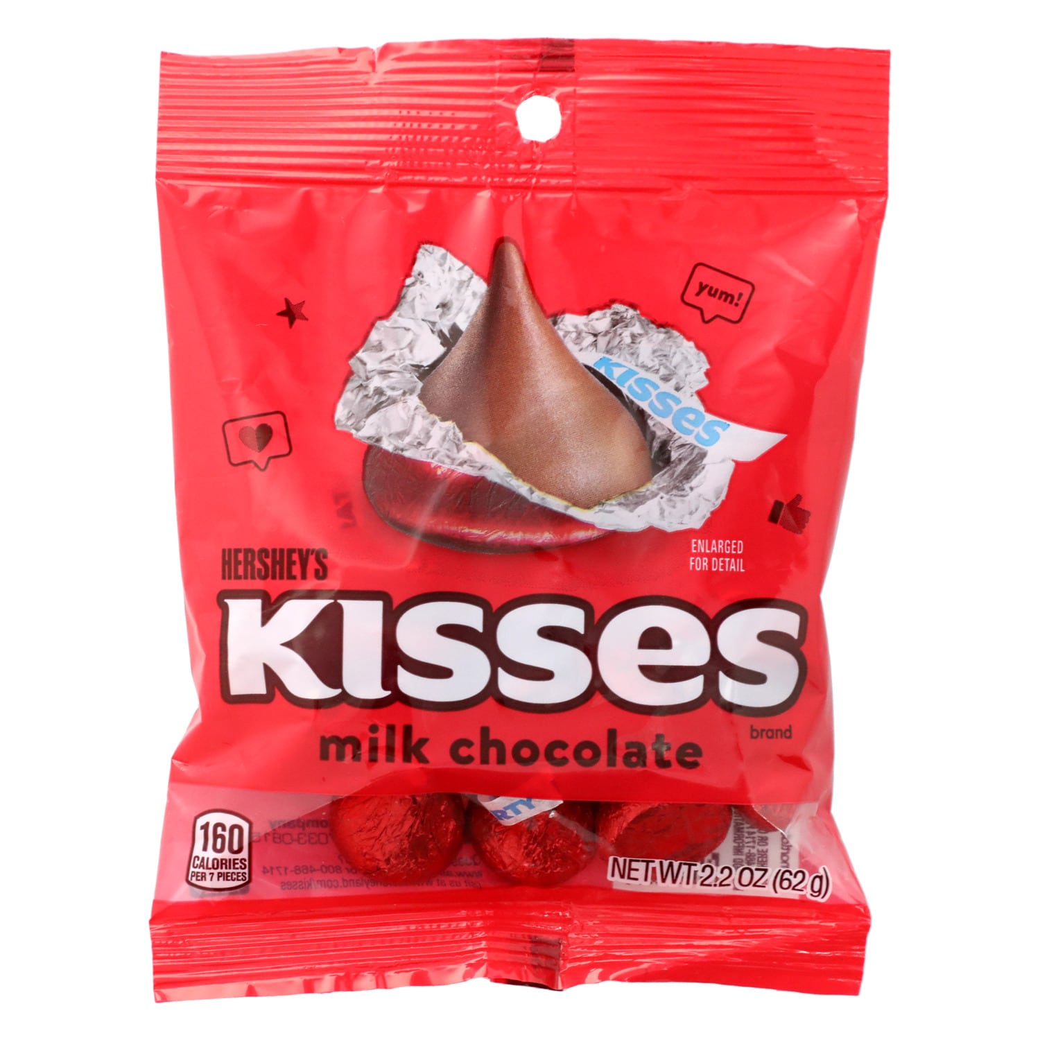 Hersheyâs Kisses Red Foil Chocolate Candies, 2.2-oz. Bag