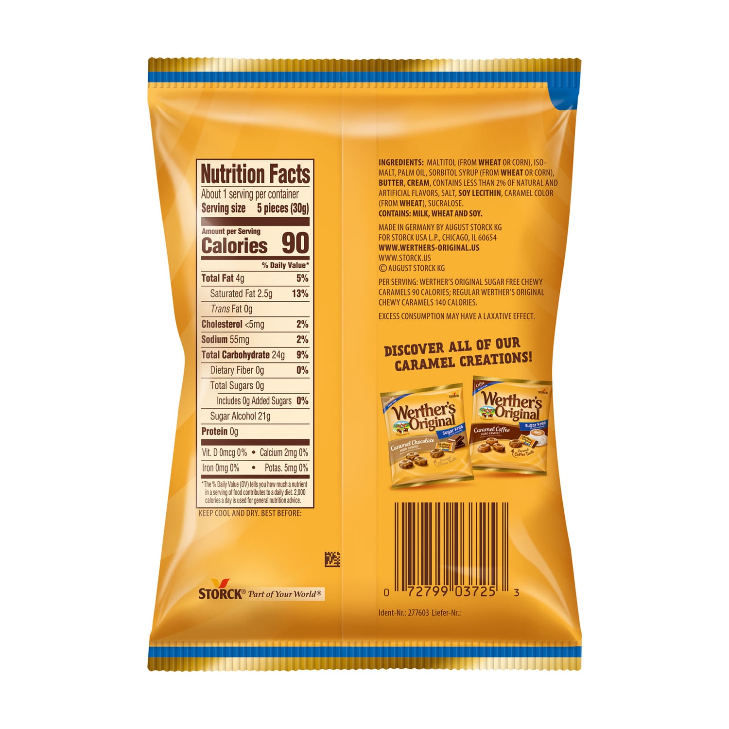 Werther's Original Sugar-Free Chewy Caramel Candies, 1-ct.