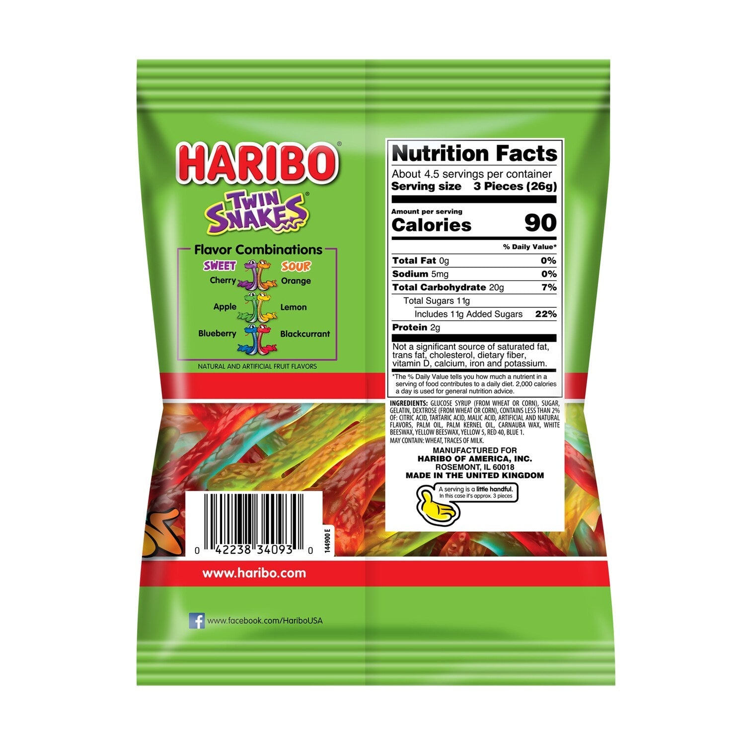 Haribo Twin Snakes Gummy Candy, 1-ct.
