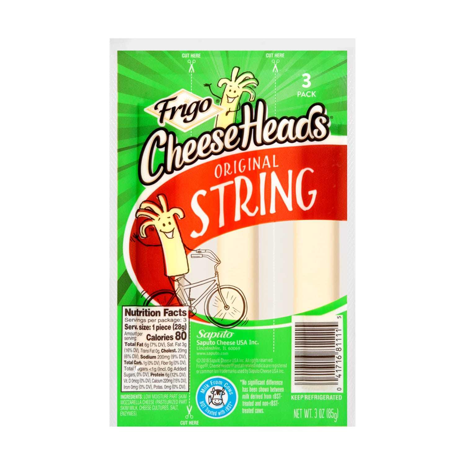Frigo CheeseHeads, 3-pc Pack.