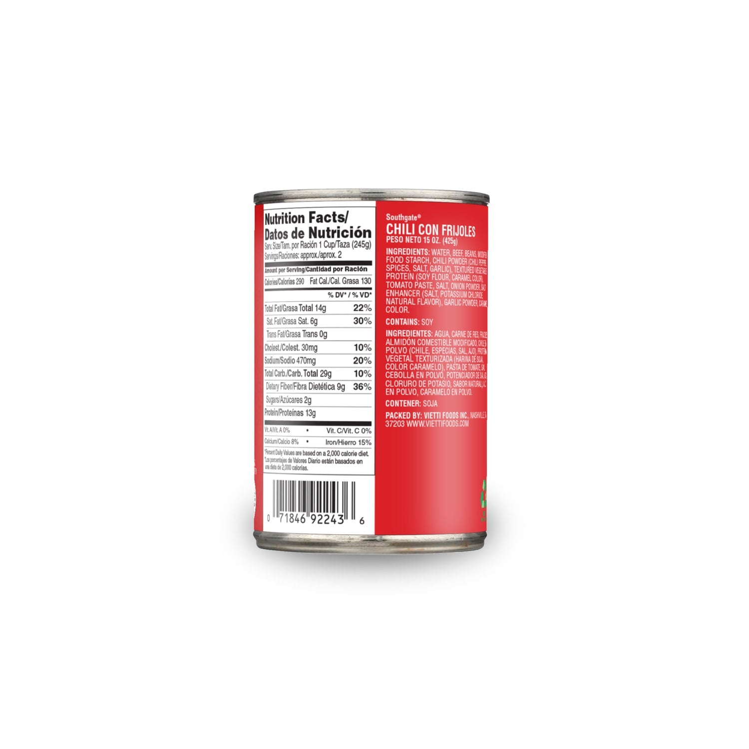 Southgate Chili with Beans, 15 oz. Can, 1 ct.
