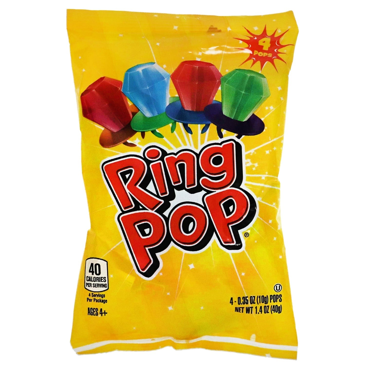 Ring Pops, Assorted Flavors, 4-pc Pack.