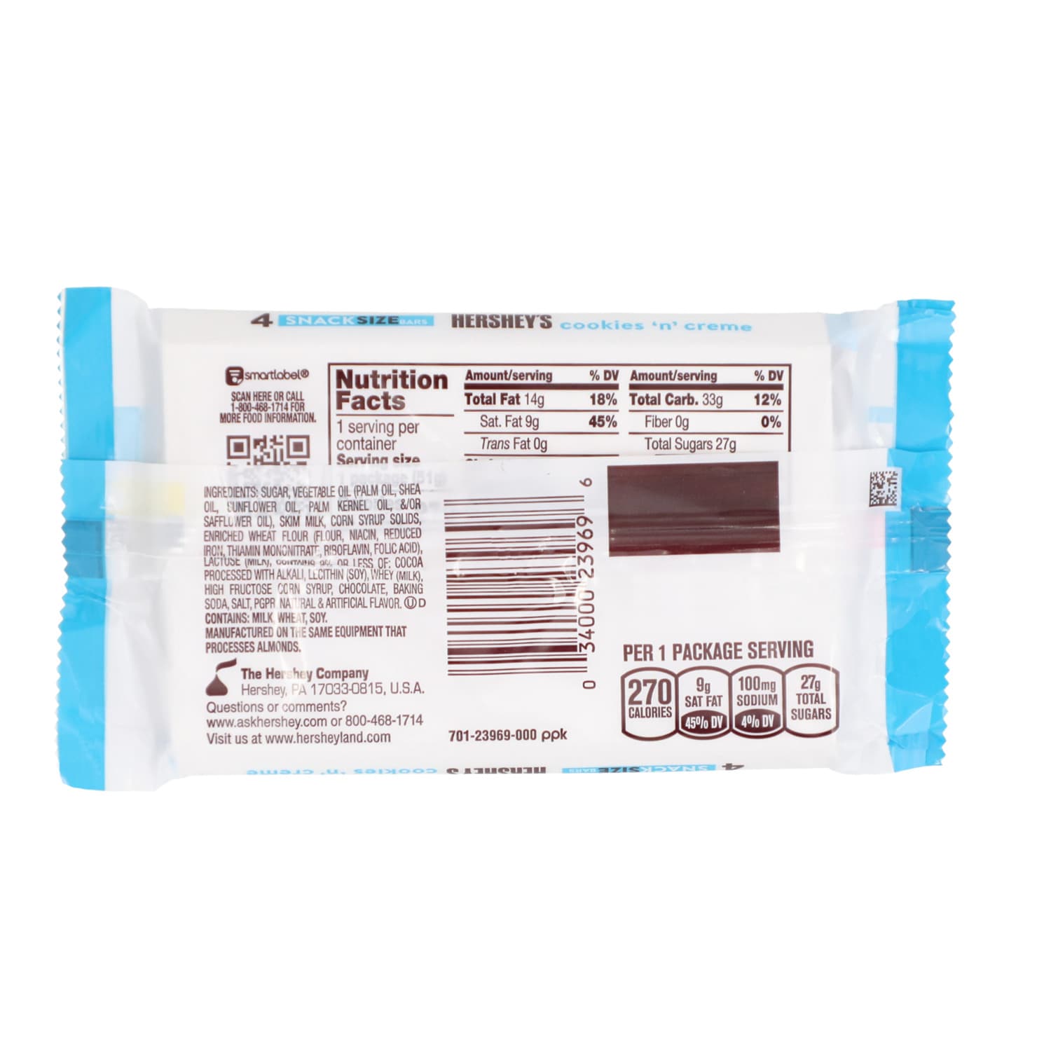 Hershey's Cookies 'n' Cream Candy Bars, 4-pc Pack.