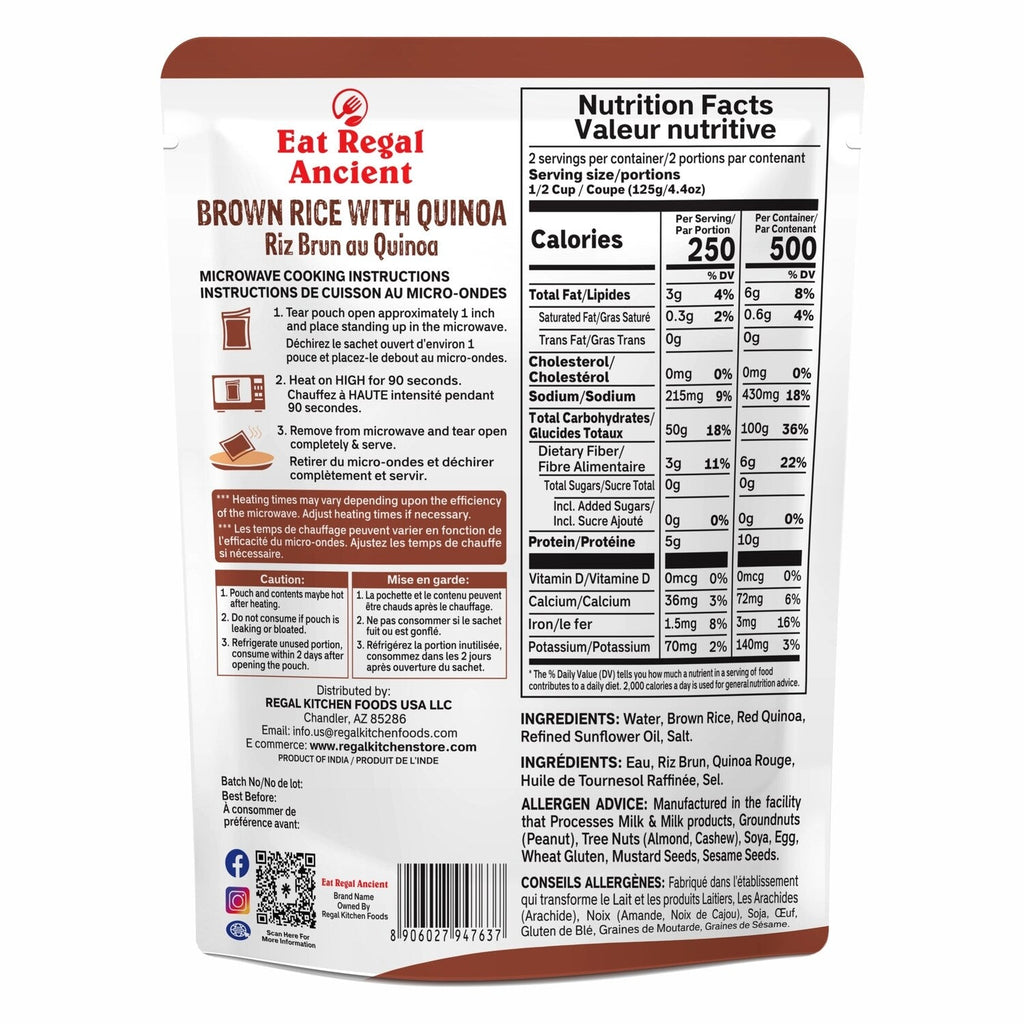 Eat Regal Ready To Eat Brown Rice with Quinoa, 8.8-oz. Pouches