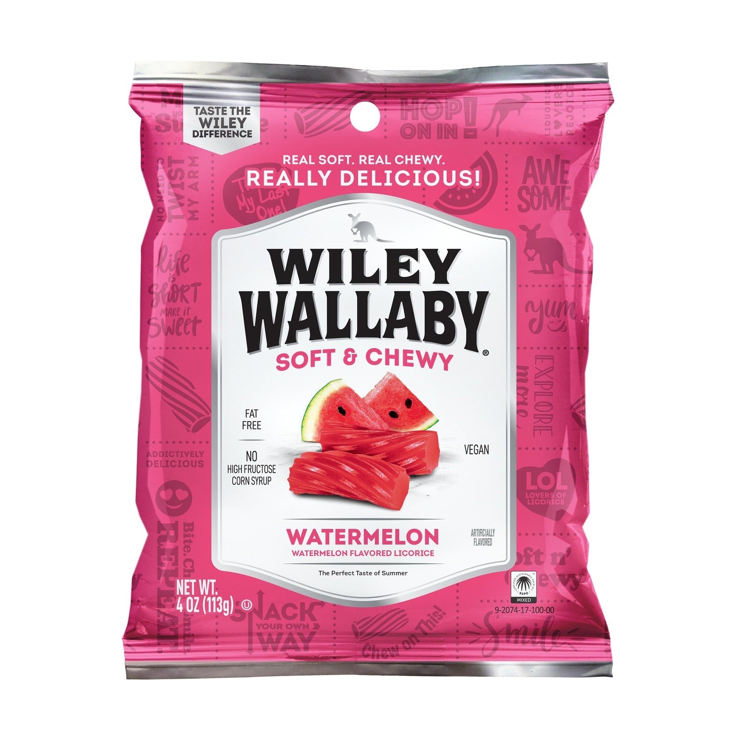 Wiley Wallaby Watermelon Licorice, 4-oz. Bags