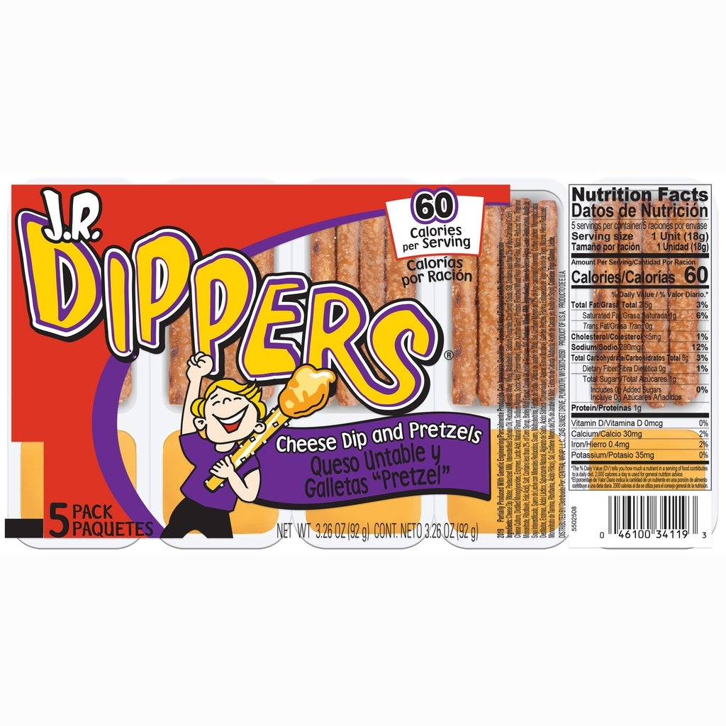 J.R. Dippers Cheese Dip &amp; Pretzels, 5-ct. Packs