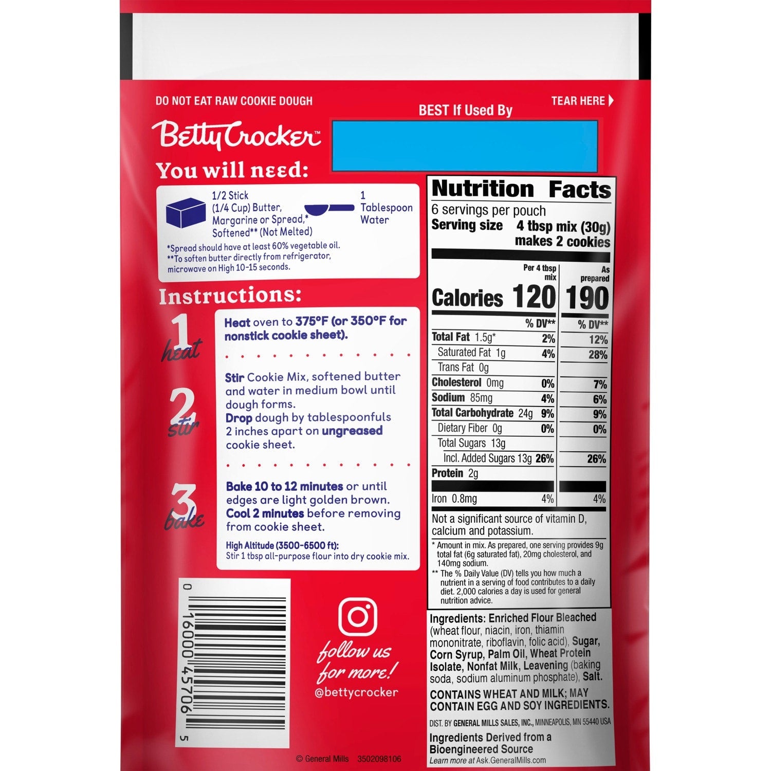 Betty Crocker Sugar Cookie Mix, 6.25-oz.