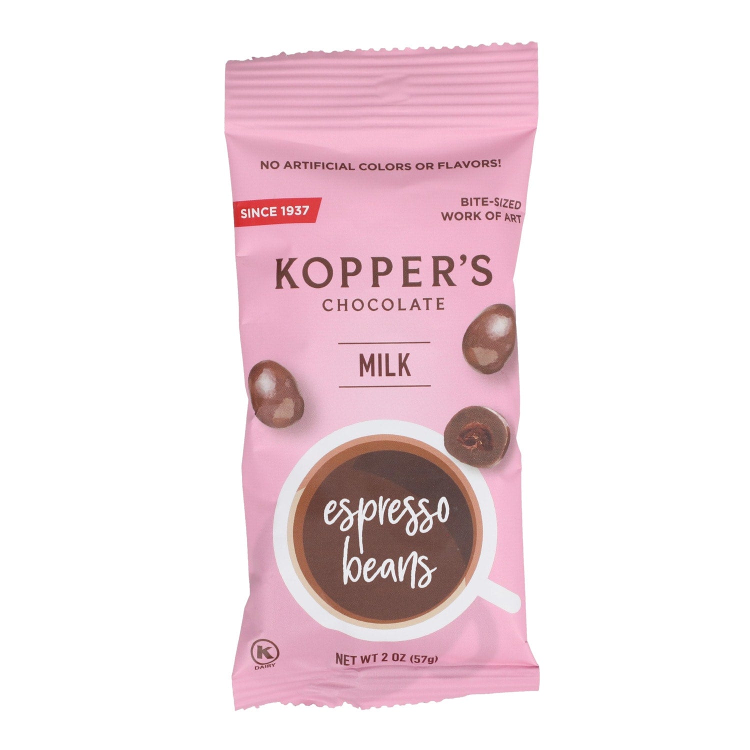 Kopperâs Milk Chocolate Espresso Beans, 2 oz.