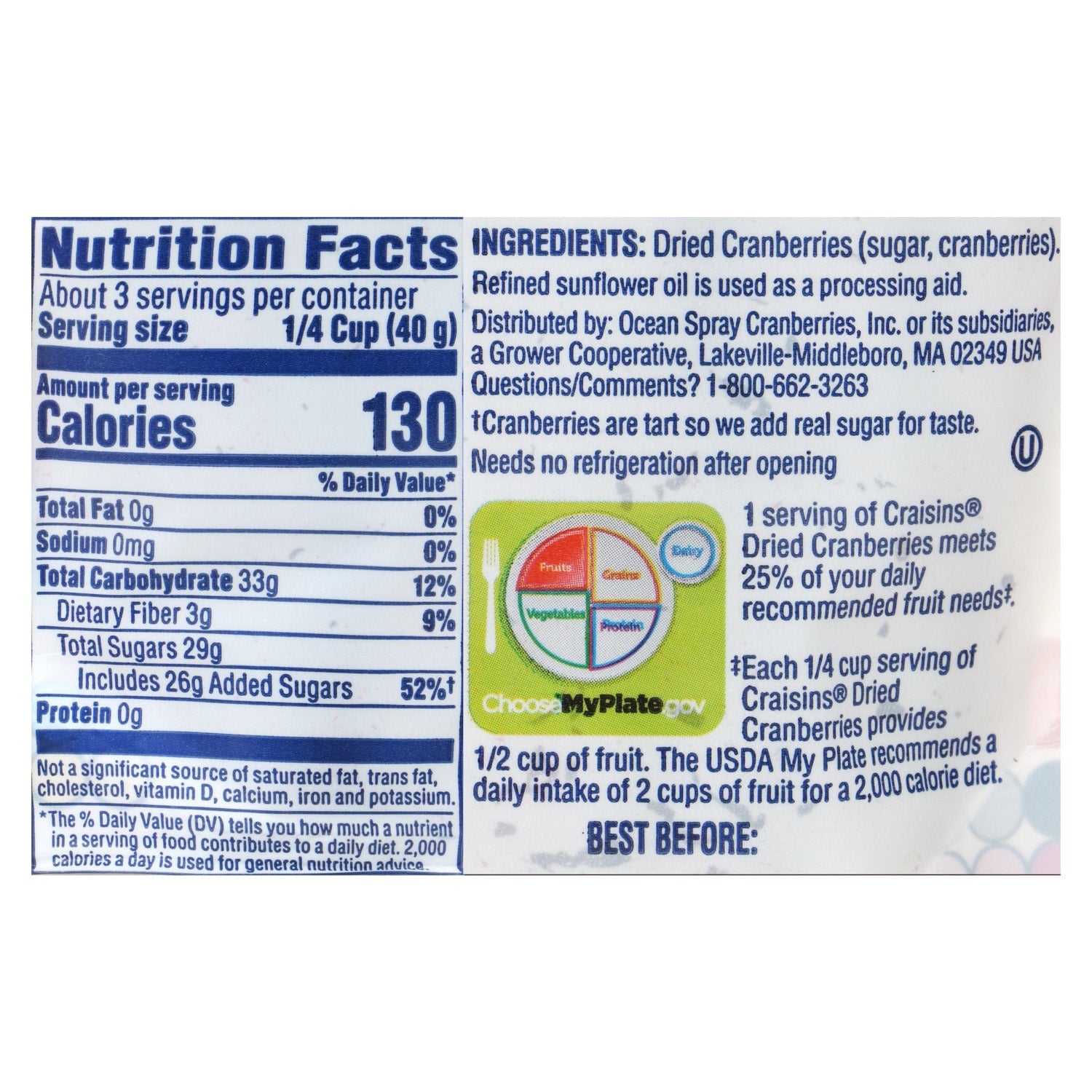Ocean Spray Original Craisins Dried Cranberries, 4.5-oz.