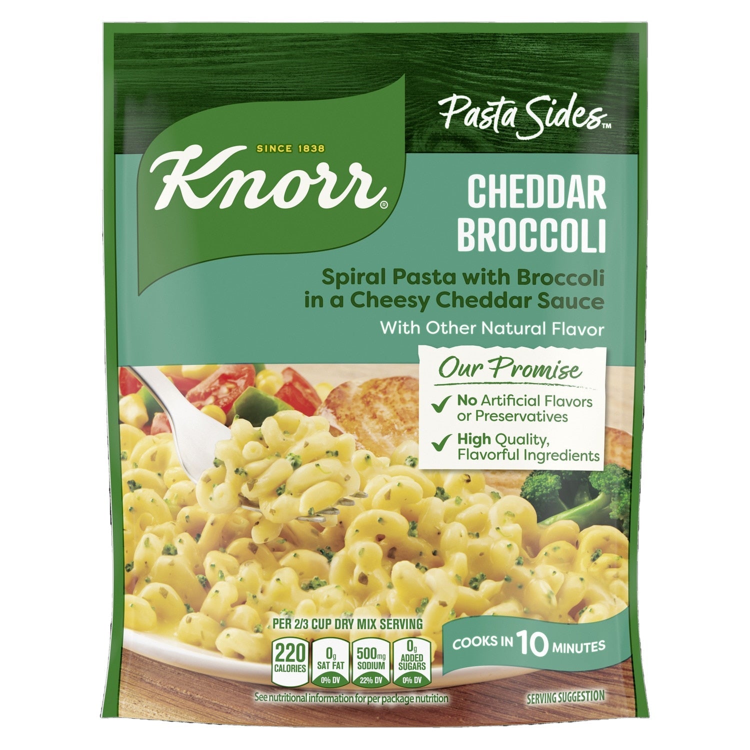 Knorr Cheddar Broccoli Pasta Sides, 4.3-oz. Bag