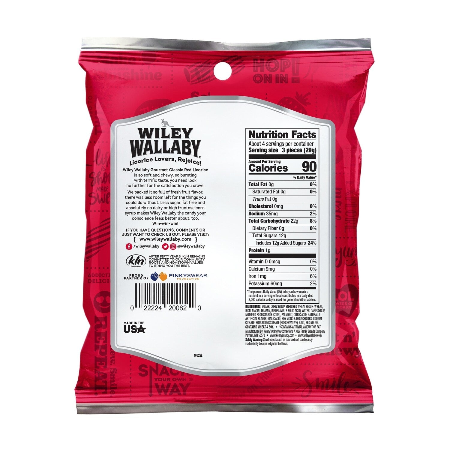 Wiley Wallaby Gourmet Red Liquorice, 4-oz. Bags