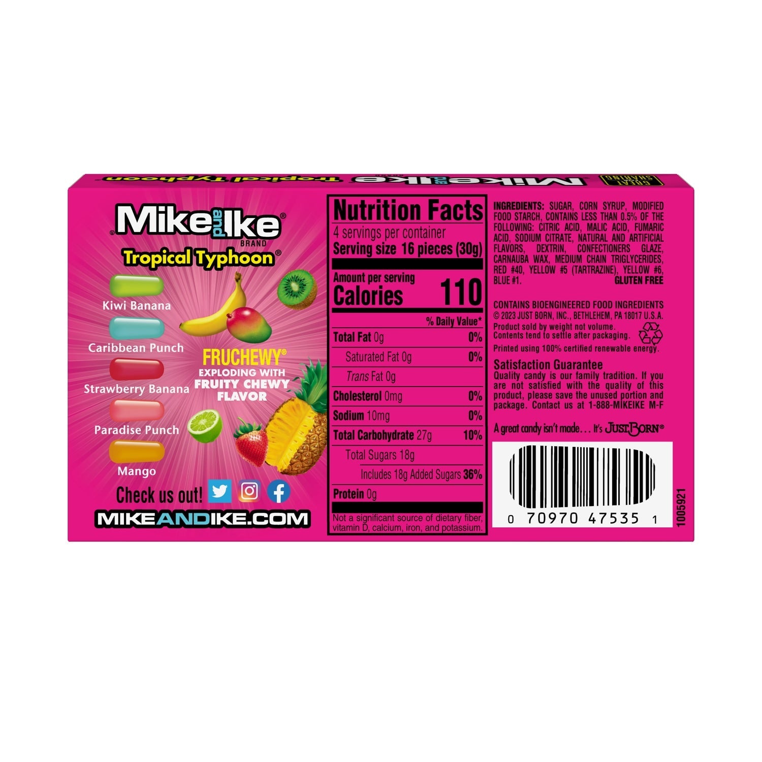 Mike And Ike Tropical Typhoon Theater Box Candy, 4.25 oz.