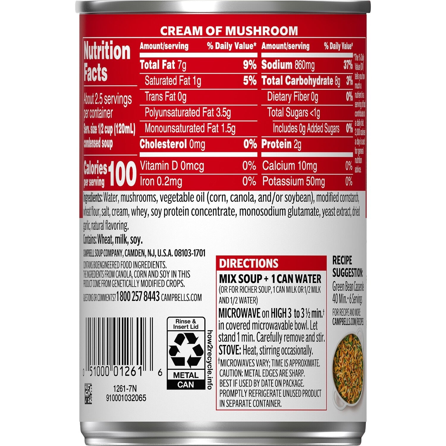 Campbell's Condensed Cream of Mushroom Soup, 10.5-oz. Cans