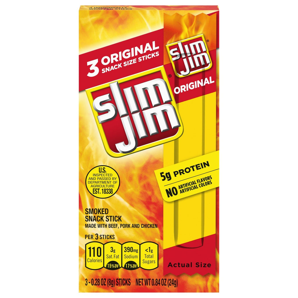 Slim Jim Original Snack Size Sticks, 3-ct. Box