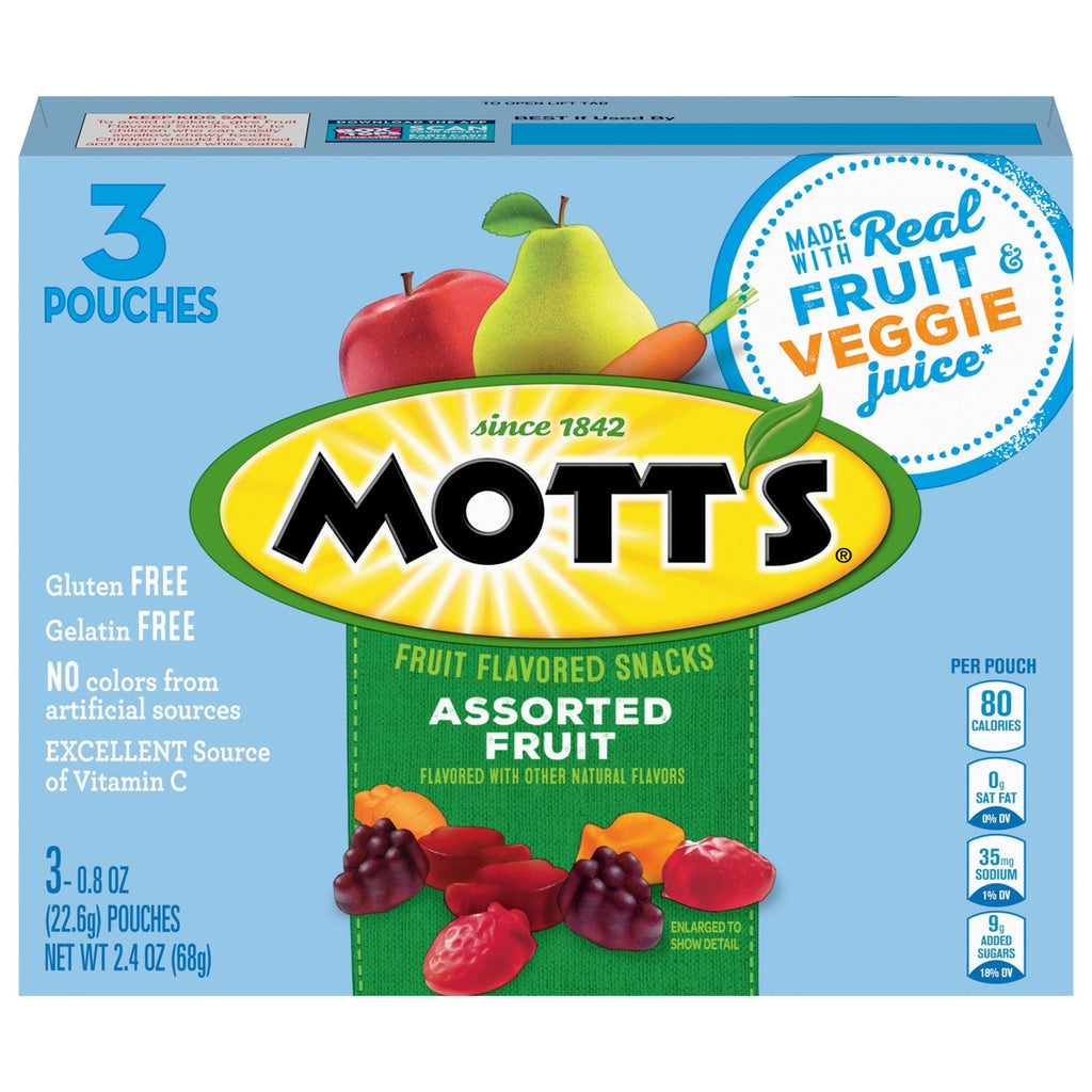 Mottâs Assorted Fruit Snacks, 3-pc Pack.