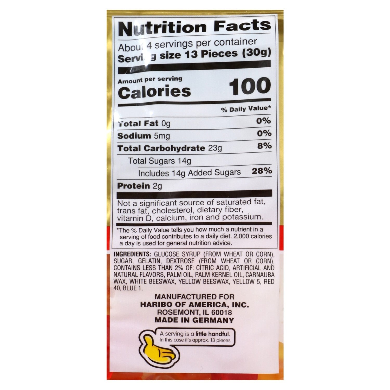 Haribo Goldbears Gummy Bear Candy, 4 oz.