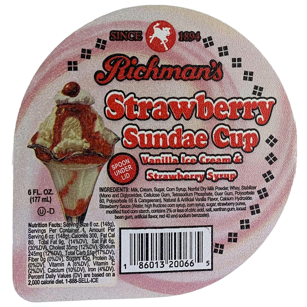 Richmanâs Strawberry Sundae Cup, 6 oz.