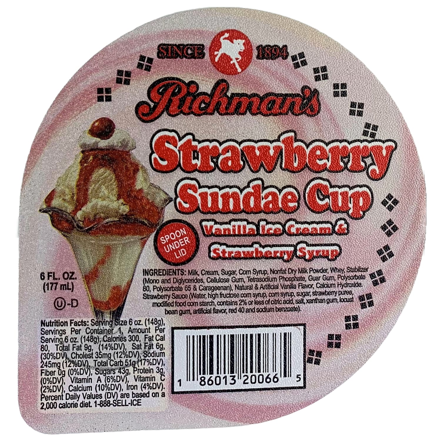 Richmanâs Strawberry Sundae Cup, 6 oz.