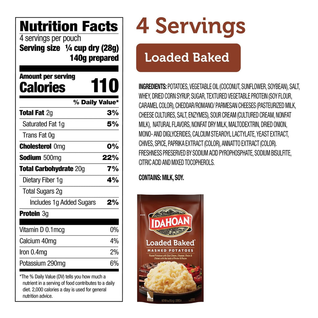 Idahoan Loaded Baked Mashed, 4-oz. Pouch