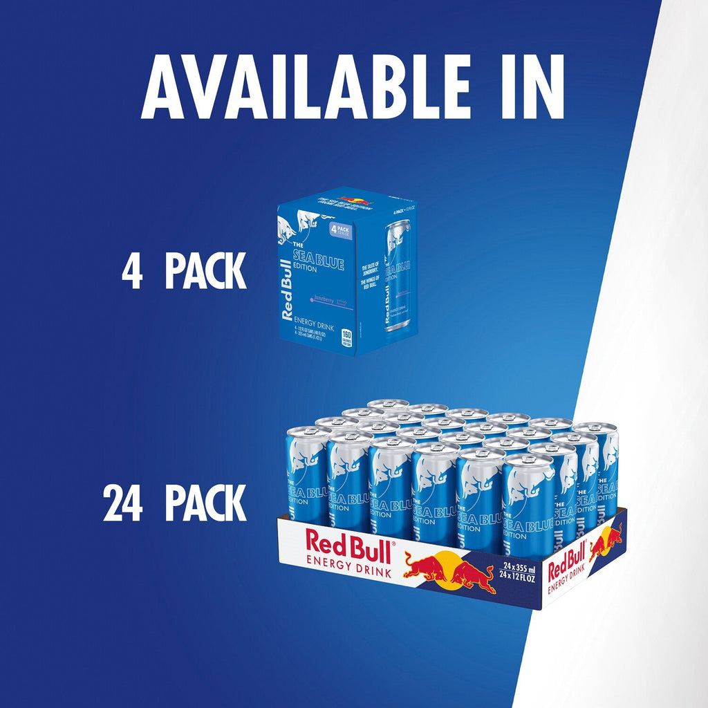 Red Bull Sea Blue Edition Energy Drink, Juneberry, 114mg Caffeine, 12 fl oz Can