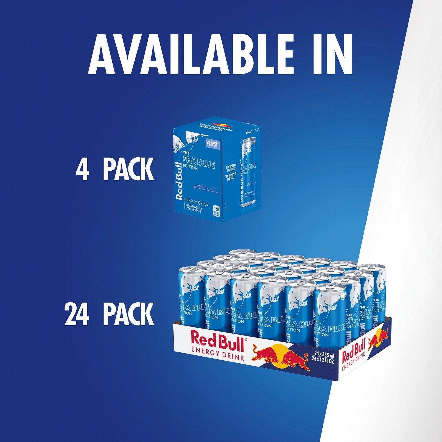 Red Bull Sea Blue Edition Energy Drink, Juneberry, 114mg Caffeine, 12 fl oz Can