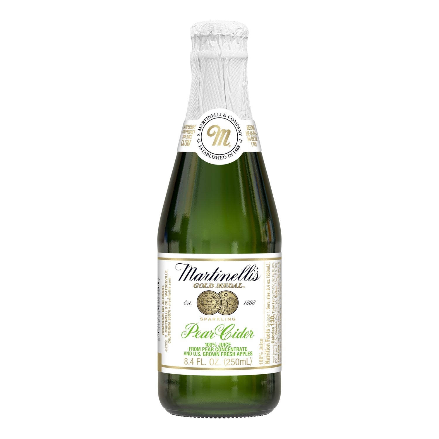 Martinelliâs Sparkling Apple Pear Juice, 8.4 oz.