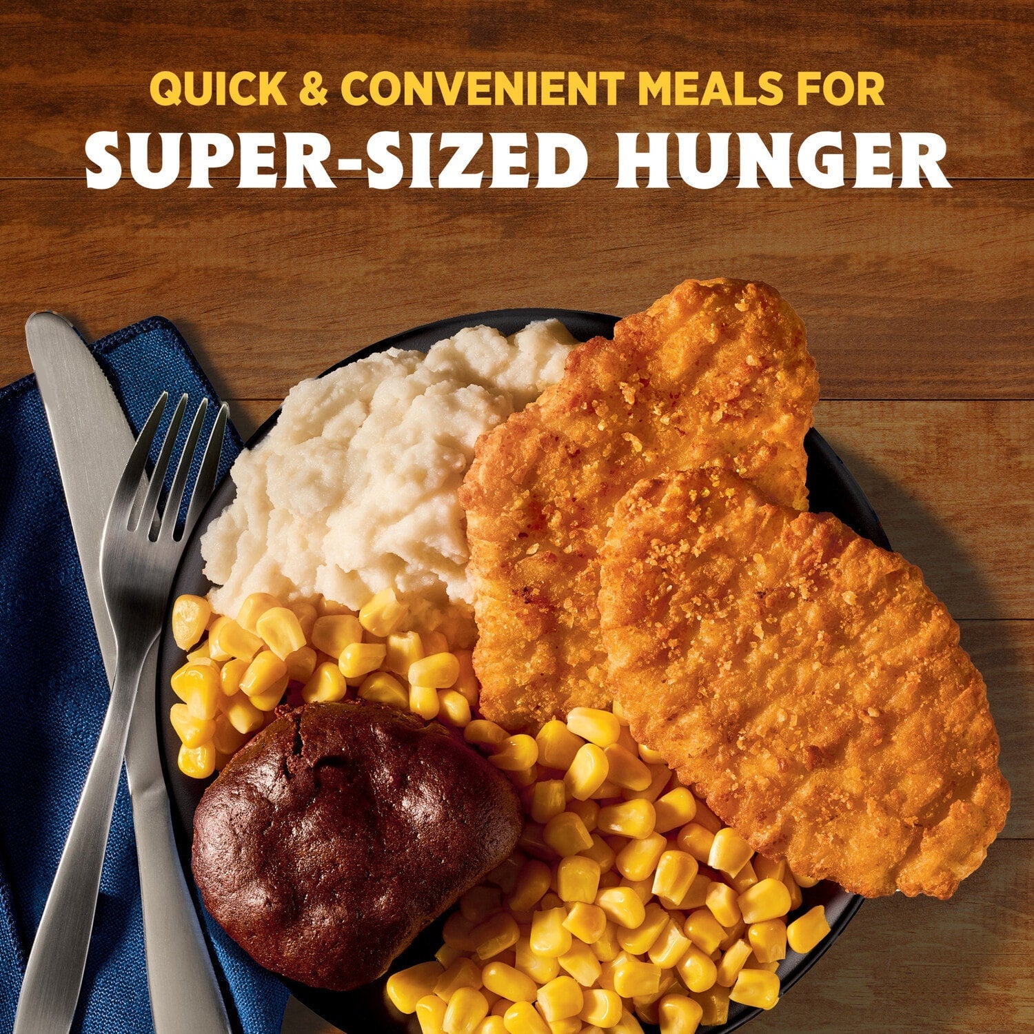 Hungry-Man Boneless Fried Chicken, 27g Protein Per Serving, Frozen Meal, 16 oz