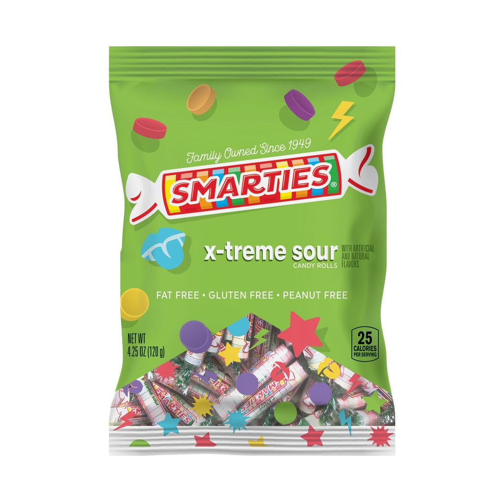 Smarties X-treme Sour Candy Rolls, 4.25 oz., Bag