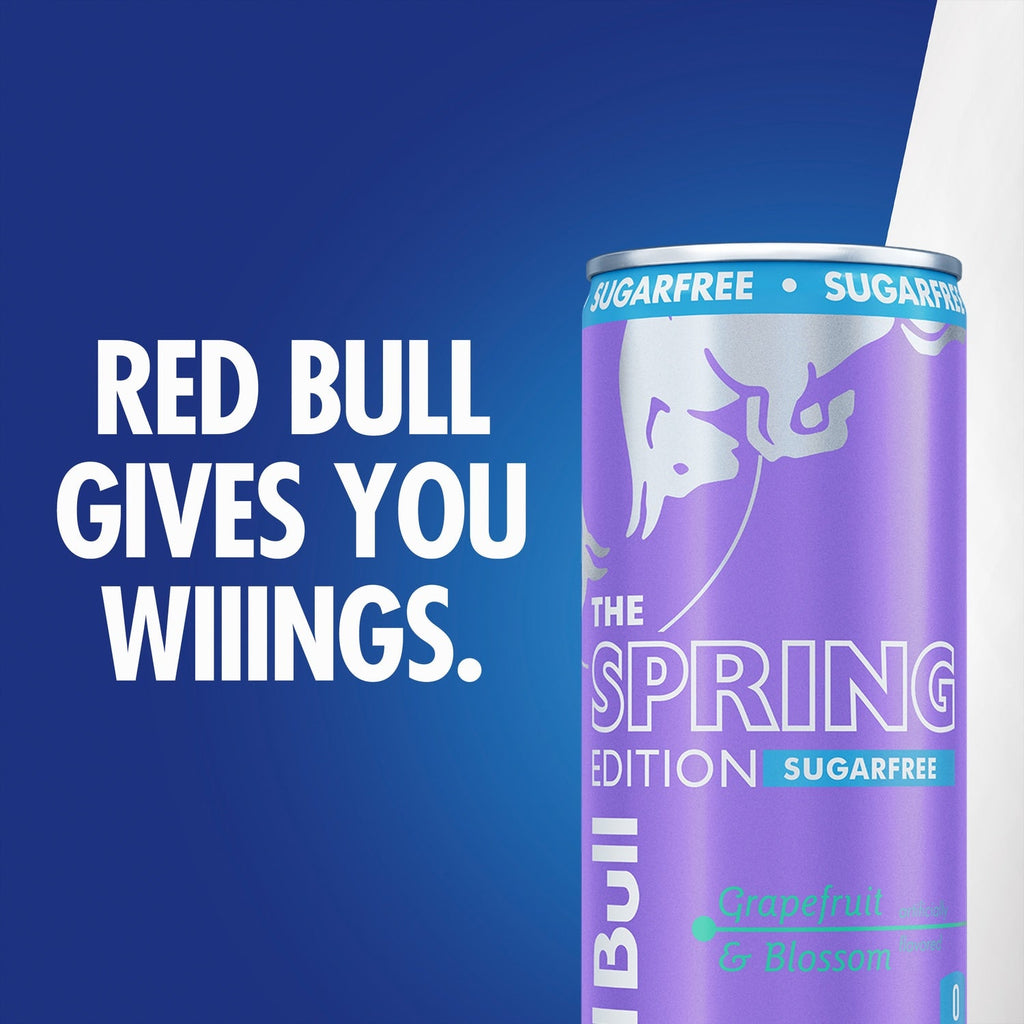 Red Bull Spring Edition Sugarfree Energy Drink, Grapefruit, 8.4 fl. oz. Can, 80mg Caffeine