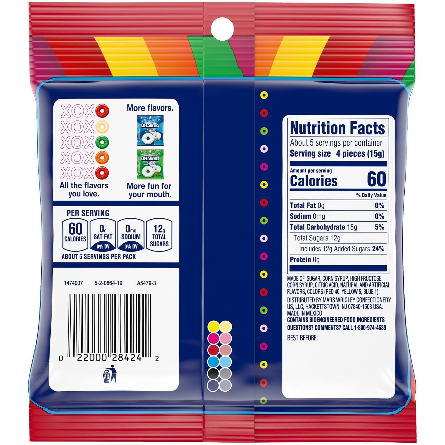 LIFE SAVERS 5 Flavors Hard Candy, 2.81 oz Bag