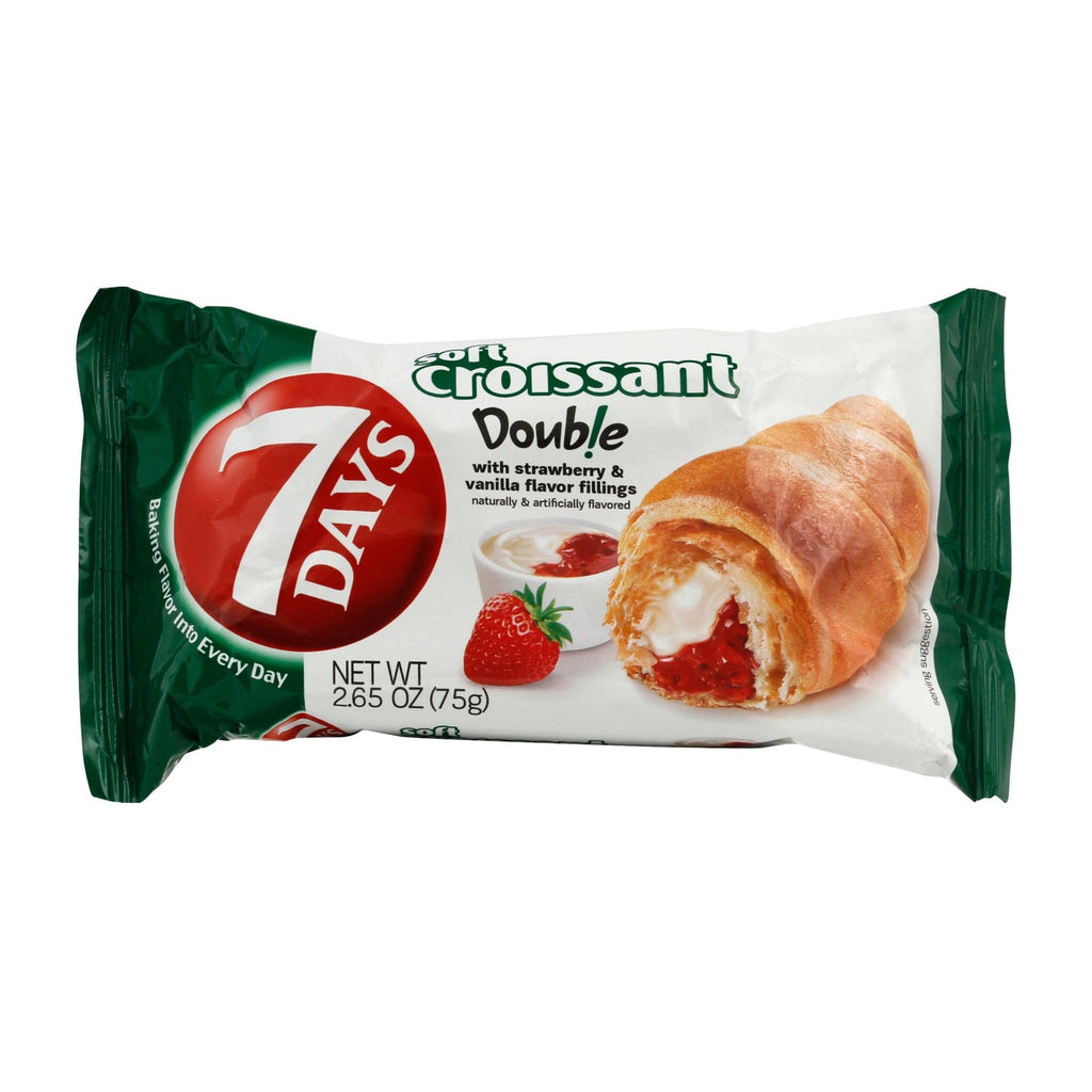 7 Days Soft Croissants with Strawberry &amp; Vanilla Flavored Filling, 1 ct.