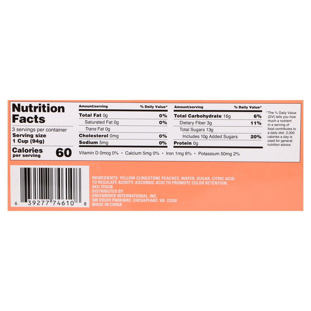 Island Choice Yellow Clingstone Diced Peach Cups, 3-ct. Packs