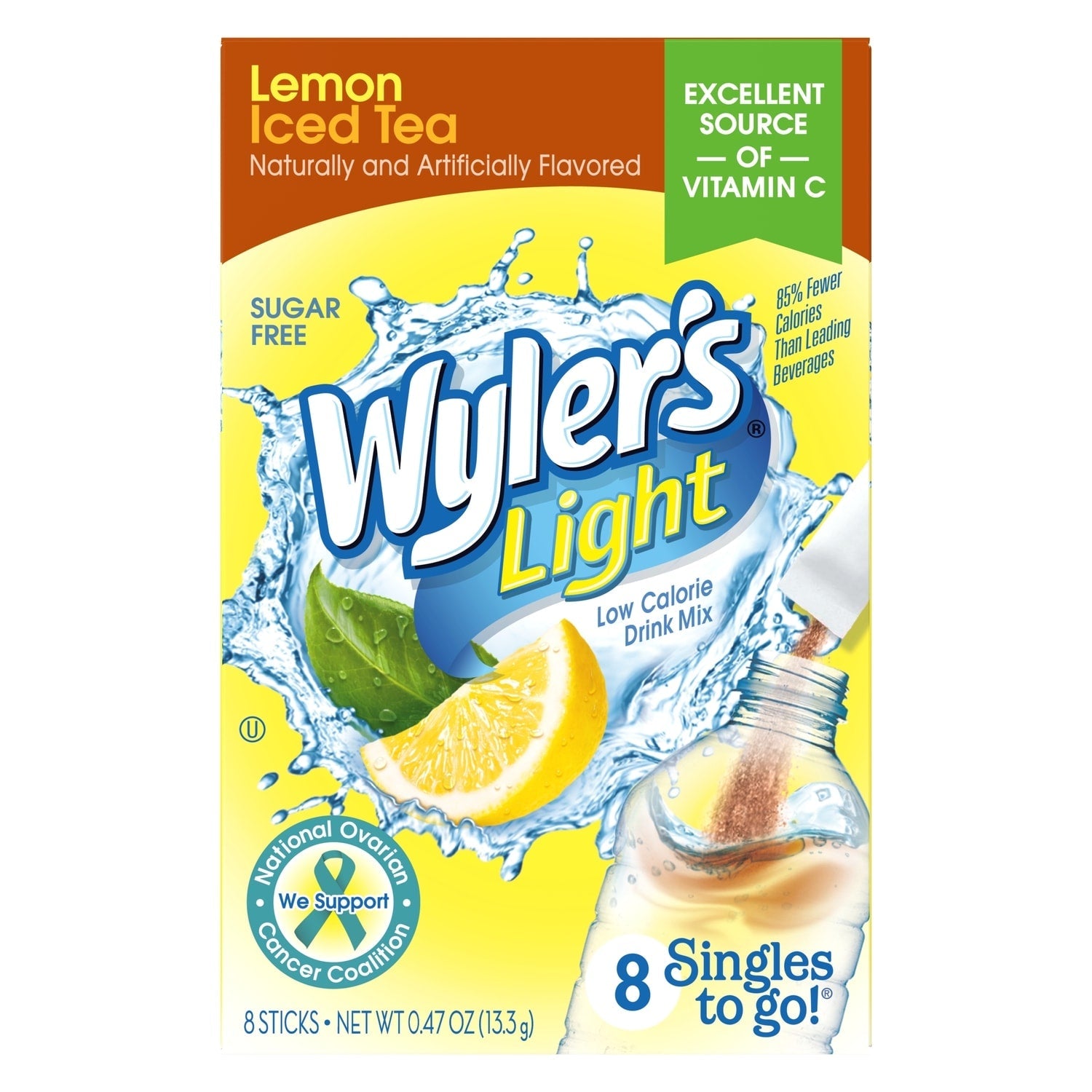Wyler's Light Sugar Free Lemon Iced Tea, 8-pc Pack.